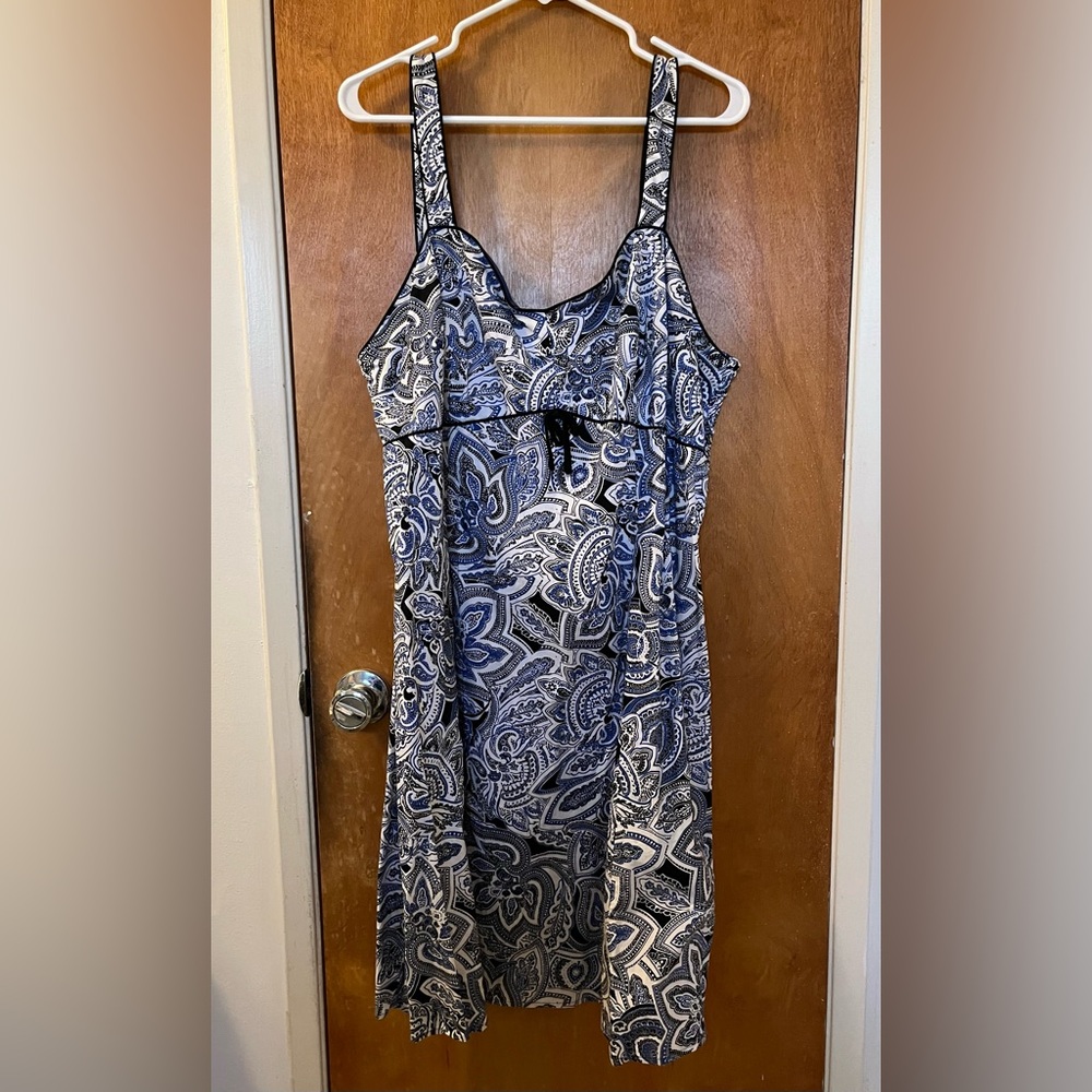 R&K Originals cotton/spandex print sleeveless summer midi dress 20W